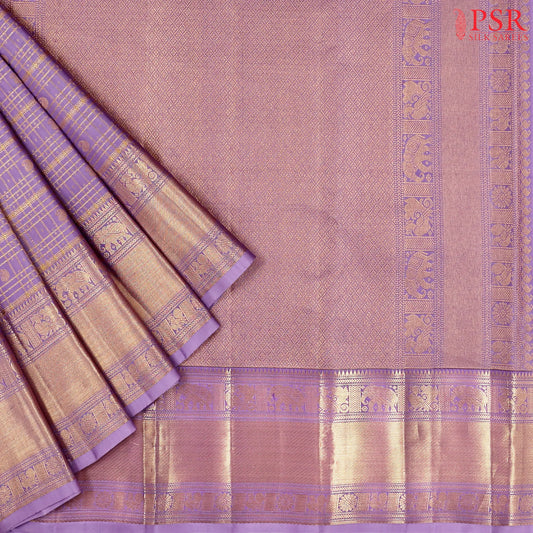 Lilac Kanchipuram Jacquard Silk Saree