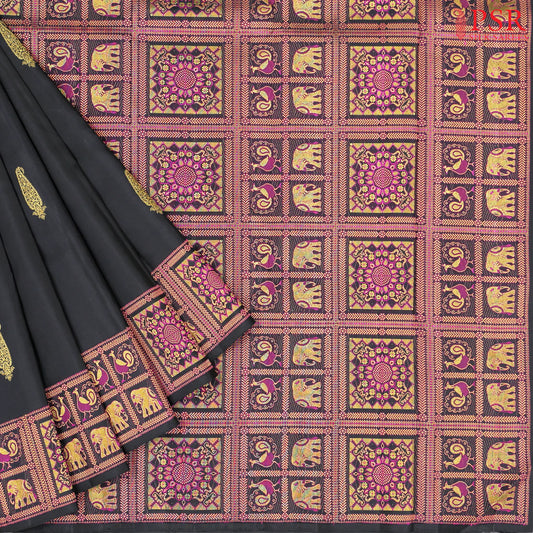 Black Kanchipuram Silk Saree
