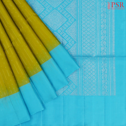 Olive Yellow Soft Silk Saree