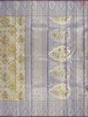 Olive Yellow Kanchipuram Jacquard Tissue Silk Saree