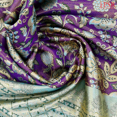 Violet Kanchipuram Jacquard Tissue Silk Saree