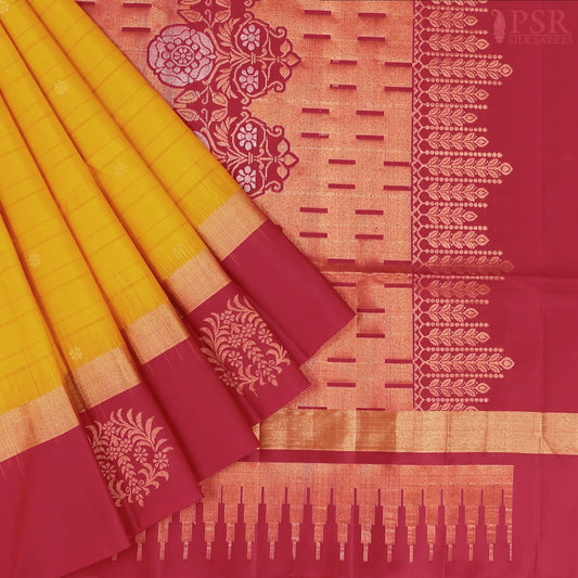 Mustard Yellow Soft Silk Saree