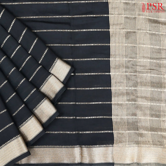 Black Assam Saree