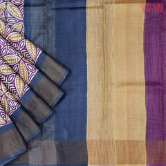 Violet & Taupe Tussar Silk Saree