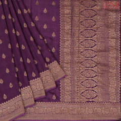 Dark Purple Semi Banaras Saree