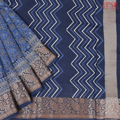 Aegean Blue Chanderi Silk Cotton Saree