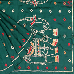 Dark Green Semi Tussar Saree