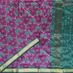 Dark Green Soft Patola Silk Cotton Dress Material