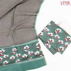 Ocean Green Chanderi Silk Cotton Dress Material