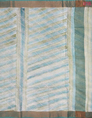 Turquoise & Green Semi Dupion Saree