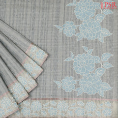 Pale Blue Semi Tussar Saree