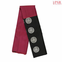 Dark Pink & Black Kanchipuram Silk Saree