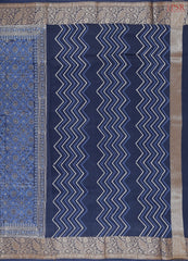 Aegean Blue Chanderi Silk Cotton Saree
