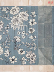 Steel Grey Semi Tussar Saree