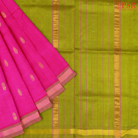 Magenta Pink Cotton Silk Saree