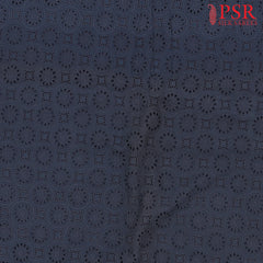 Dark Blue Hacoba Embroidery Running Material