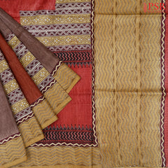 Chestnut Brown Kadhi Tussar Silk Saree