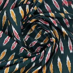 Dark Green Ikkat Cotton Saree