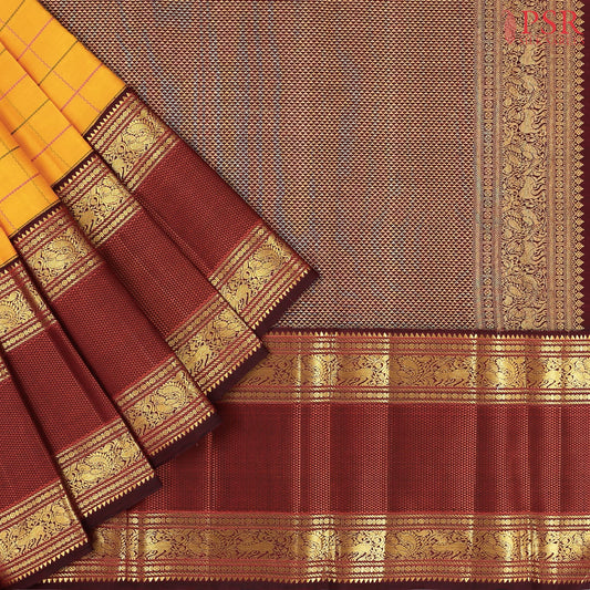 Marigold Kanchipuram Silk Saree