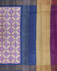 Violet & Taupe Tussar Silk Saree