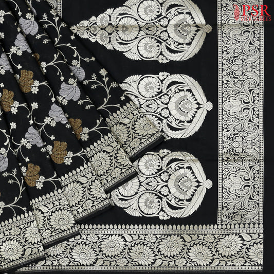 Black Banaras Art Silk Saree