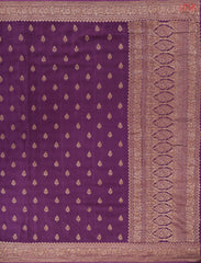 Dark Purple Semi Banaras Saree