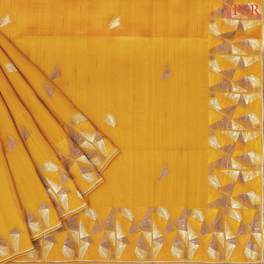 Turmeric Yellow Kosa Embroidery Saree