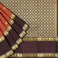 Rust Orange Kanchipuram Silk Saree
