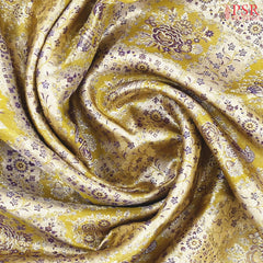 Olive Yellow Kanchipuram Jacquard Tissue Silk Saree