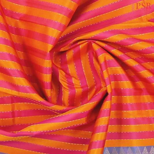 Pink & Orange Fancy Kanchipuram Silk Saree
