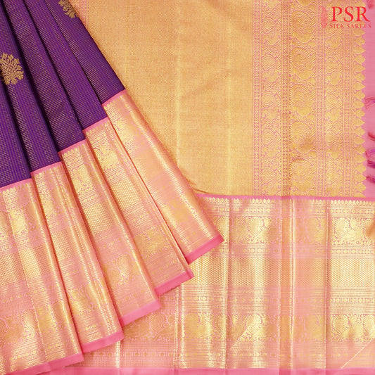 Magenta Purple Kanchipuram Silk Saree