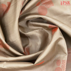Chikoo Beige Soft Silk Saree