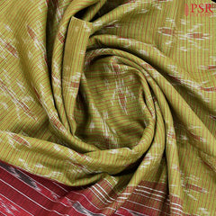 Olive Green Ikkat Cotton Saree