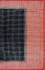 Black Banaras Jute Silk Saree