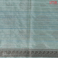 Turquoise Blue Semi Banaras Saree