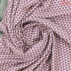 Light Beige & Orchid Assam Saree