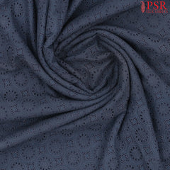 Dark Blue Hacoba Embroidery Running Material