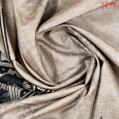 Sand Beige Semi Tussar Saree
