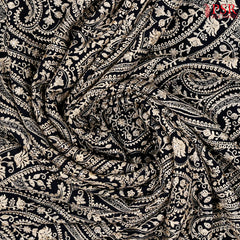 Black Georgette Laser Embroidery Saree