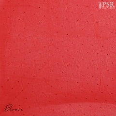 Glitteringg Red Georgette Laser Embroidery Saree