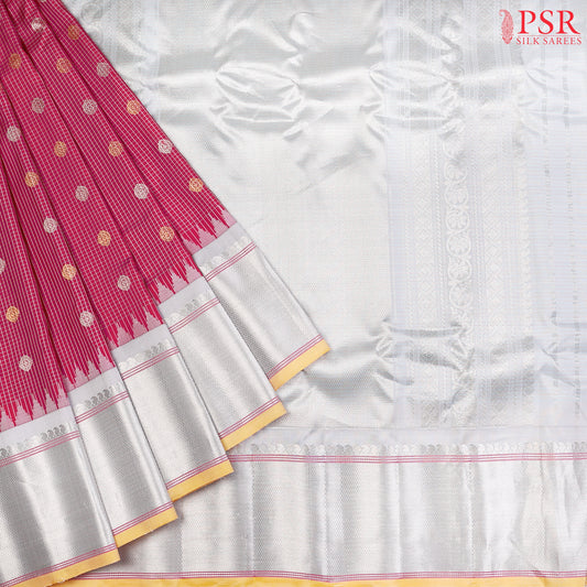 Maroon Cerise Gadwal Silk Saree