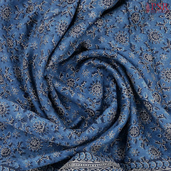 Aegean Blue Chanderi Silk Cotton Saree