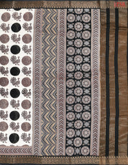 Beige Chanderi Silk Cotton Saree