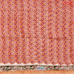Coral Peach Chanderi Silk Cotton Dress Material