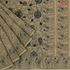 Taupe Grey Bengal Cotton Saree
