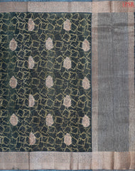 Dark Green Bamboo Silk Sarees