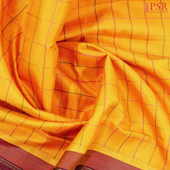 Marigold Kanchipuram Silk Saree