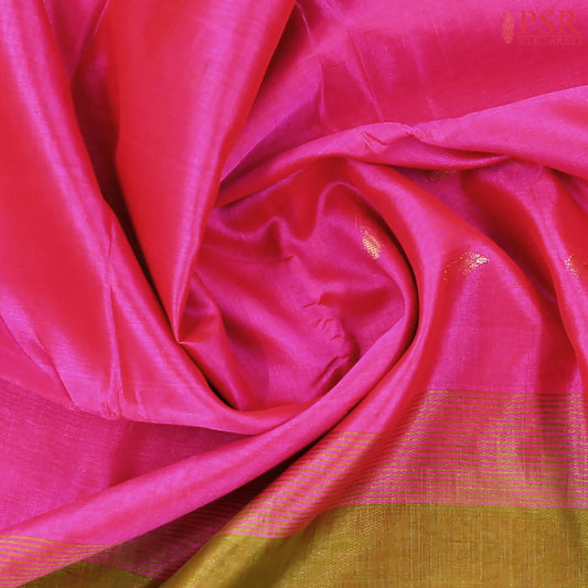 Magenta Pink Cotton Silk Saree