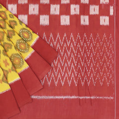 Mustard Yellow Ikkat Cotton Saree