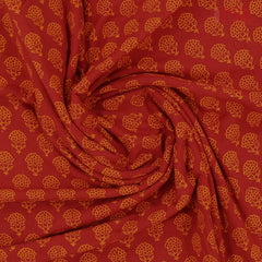 Red Jaipur Cotton Print Running Material